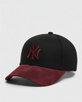 NY Suede Cap – Maroon & Black Premium Baseball Hat